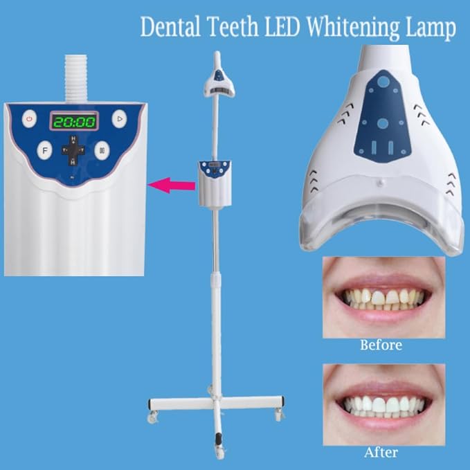 4 Color Teeth Whitening Machine LED Light Mobile Dental Teeth Whitening Lamp Bleaching Cold Light Tooth Whitener with Remote Control