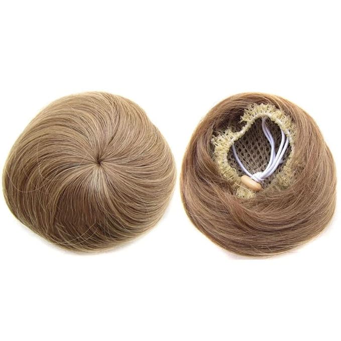 Hair Accessories 1 Pack Donut Bun with Drawstring Ponytail Hair Extensions Synthetic Curly Bun Wig Hair Slices Hair Bun for Women Hair Pieces For Women(M12-24)