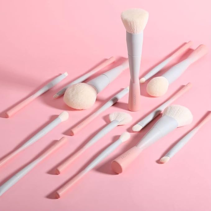 Docolor 14Pcs Makeup Brushes Premium Synthetic Makeup Brush Set Includes 9pcs Eye Brushes5pcs Synthetic Face Brushes Perfect for FoundationBlushBronzerContourEyeshadow &amp Powder-Small Waist Se
