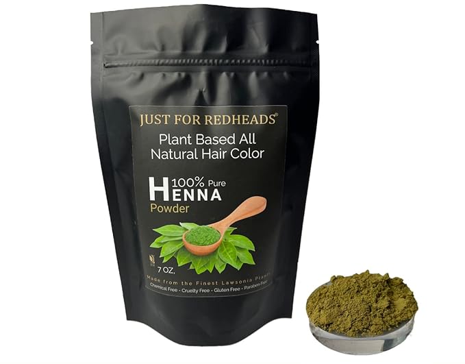 Just for Redheads Henna Hair Color for Redheads - 100% Dried Pulverized Leaves from Pure Lawsonia Plants (Champagne)