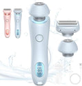 Electric Shaver 2 in 1 Women's Body Shaver Hair Remover Electric Lady Razor Waterproof Electrics Bikini Trimmer for Women (Blue)