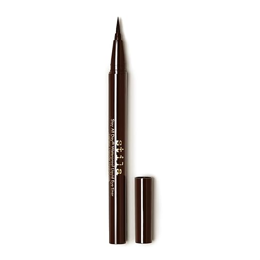 stila Waterproof Liquid Eye Liner Stay All Day Makeup with Fine Brush Tip Lasting Satin Finish Smudge-Proof &amp Transfer-Resistant