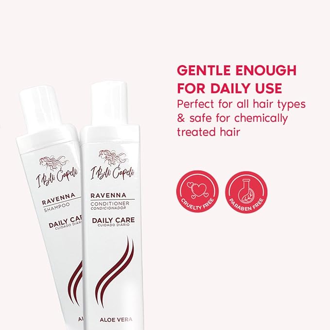 I Belli Capelli Ravenna Aloe Vera Shampoo Conditioner Hair Mask &amp Repair Oil Set ? Deep Moisture Breakage Reduction for Dry Damaged &amp All Hair Types - Sulfate &amp Paraben-Free (4-Pack)