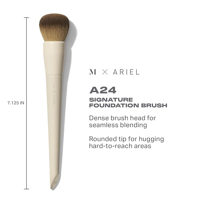 Morphe x Ariel Sunkissed Skin Duo - Makeup Brush Set Including A24 Signature Foundation &amp A58 Cream Contour Brushes - Professional Makeup Tools for Flawless Blending &amp Sculpting (2 Piece Set)