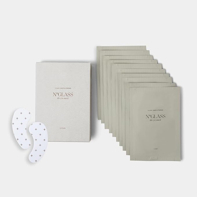 '+ Lux Unfiltered Cooling Under Eye Patches - Anti-Slip Caffeine Infused Korean Eye Mask - Reduces Puffiness Brightens &amp Hydrates Skin - Fragrance Free Vegan &amp Cruelty Free - 10 Count