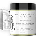 Biotin and Hydrolyzed Collagen Hair Mask for Dry &amp Damaged Hair with Aloe Vera Avocado Oil Vitamin E Oil (8oz)