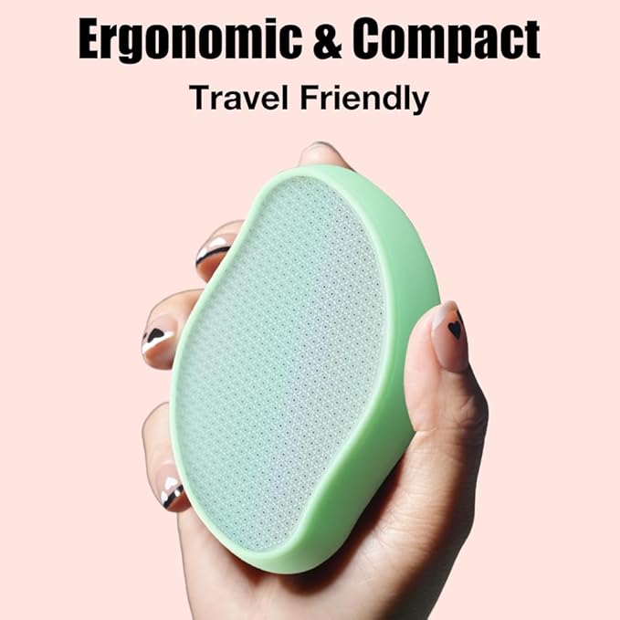 Premium Crystal Hair EraserPainless Exfoliation Hair Removal EpilatorNano Glass Hair Remover for WomenNatural Gentle and Efficient Shaver Trimmer on Leg Arm(Grass Green)