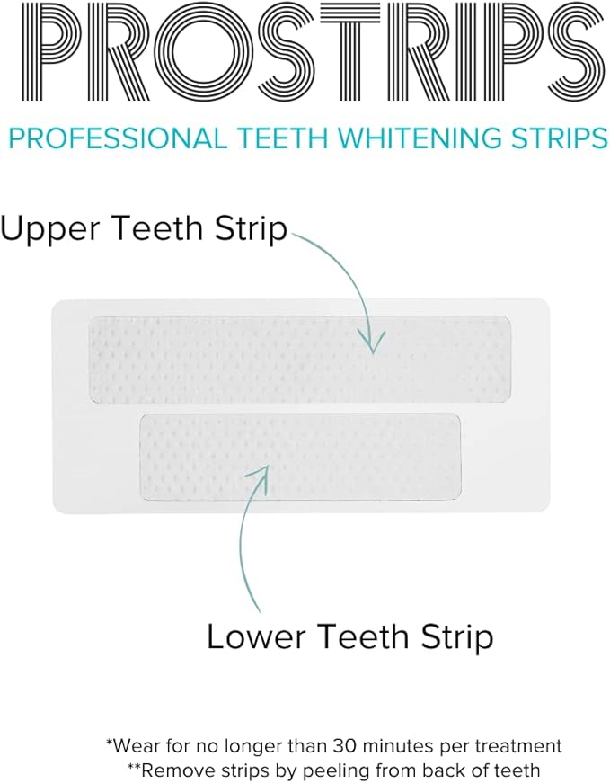 Prostrips - 12 Shades Whiter Teeth - 28 Enamel Safe REMINERALIZING Gentle Strips ? 97% no Sensitivity