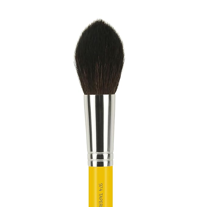 Bdellium Tools Professional Makeup Brush - Studio Series 974 Tapered Powder - With Soft Synthetic Fibers For Sculpt &amp Shape (Yellow 1pc)