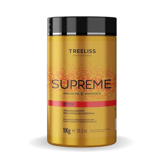 Tree Liss BTOX Mandioca Supreme 1Kg Hair Mask Treatment Frizz Remove Volume Reduce Wave Deep Hydration Nutrition Shine Softness Smoothness