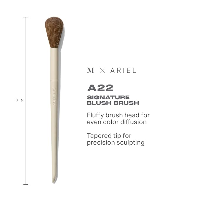 Morphe x Ariel Full Makeup Brush Collection - Includes A24 Foundation A58 Cream Contour A19 Dual-Ended Concealer A14 Precision Setting and A22 Blush Brushes (5 Piece Set)
