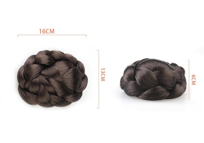 RemeeHi Braided Updo Hair Extensions Clip in/on Costume Bun Chignon Hairpieces 4#