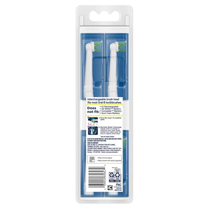 Oral-B Floss Action Replacement Brush Heads for an Oral-B Electric Toothbrush Pack of 4
