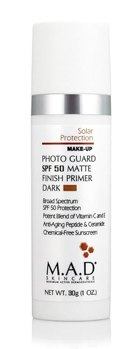M.A.D Skincare Solor Protection Photo Guard SPF 50 Matte Finish Primer - Anti-Aging (Neutral/Medium)