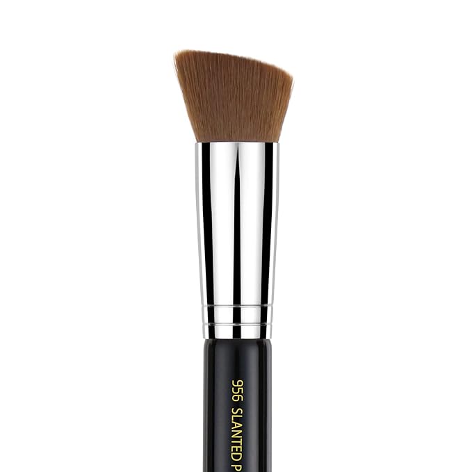 Bdellium Tools Professional Makeup Brush - Maestro Series 956 Slanted Precision Kabuki - With Soft Synthetic Fibers For Perfect Complexion (Black 1pc)