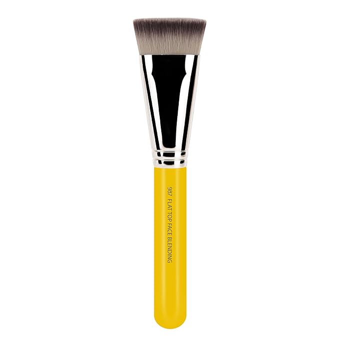 Bdellium Tools Professional Makeup Brush - Studio Series 987 Face Blending - With Soft Synthetic Fibers For Sculpting Cheekbones and Adding Dimension (Yellow 1pc)