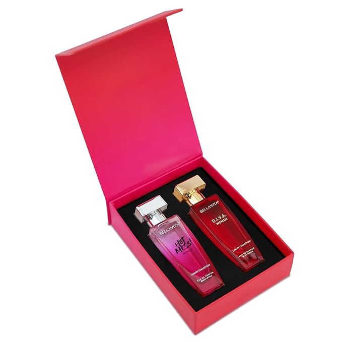 Bella V.ita Luxury Hot &amp Classy Gift Set for Women 2 x 50Ml with Hot Mess D.I.V.A. Perfume|Floral Woody Long Lasting EDP Fragrance Scent
