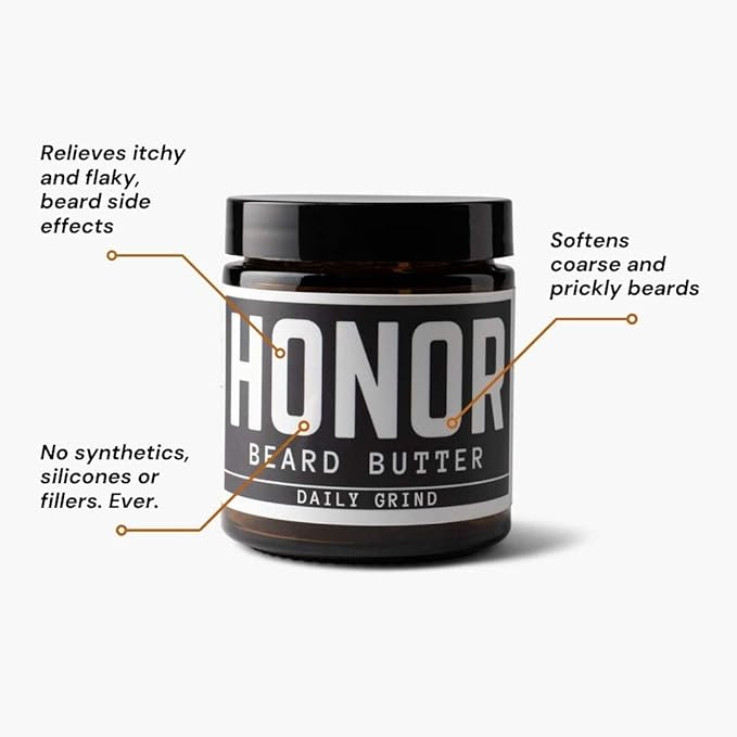 Honor Initiative Beard Butter - Coffee Vanilla Chestnut - Beard Softener and Conditioner - 3.4 fl. oz. - Formulated With All Natural Ingredients.