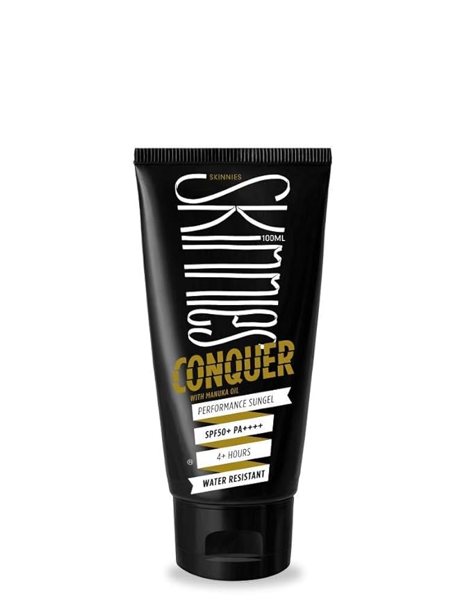 Skinnies 100ml SPF50+ CONQUER Sungel Sun Cream Broad Spectrum Reef Safe Water Resistant 4 hours