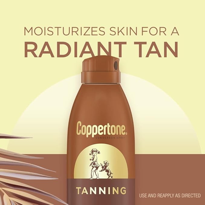 Coppertone Tanning Sunscreen Spray with Broad Spectrum SPF 15 Water Resistant Spray Sunscreen Lightweight and Non-Greasy 5.5 Oz Pack of 3
