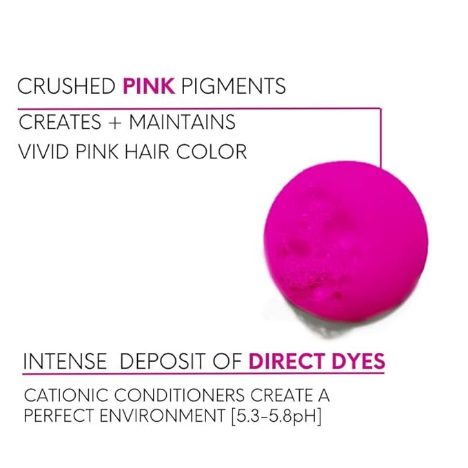 Watercolors by Tressa INTENSE 3-in-1 Color Depositing Shampoo Semi Permanent Hair Color Hair Dye Shampoo for Curly Dry and Normal Hair 8 fl oz - PINK