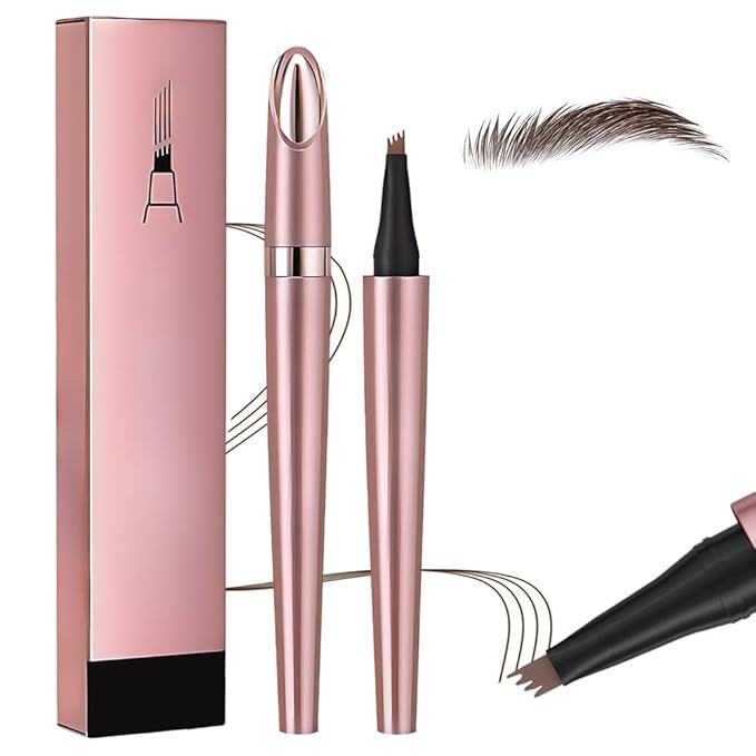 2026 New Microblading Eyebrow Pen Waterproof Eyebrow Pencil Eye Brow Pen with 4 Tip Premium Natural Magic Eyebrow Makeup Fine Stroke Contouring Pencil Long-Lasting Stay on All Day (Light Brown)