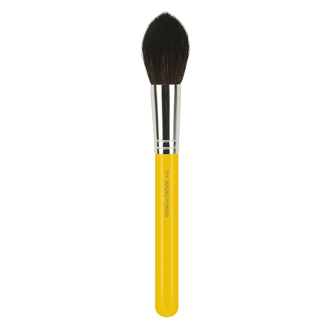Bdellium Tools Professional Makeup Brush - Studio Series 974 Tapered Powder - With Soft Synthetic Fibers For Sculpt &amp Shape (Yellow 1pc)