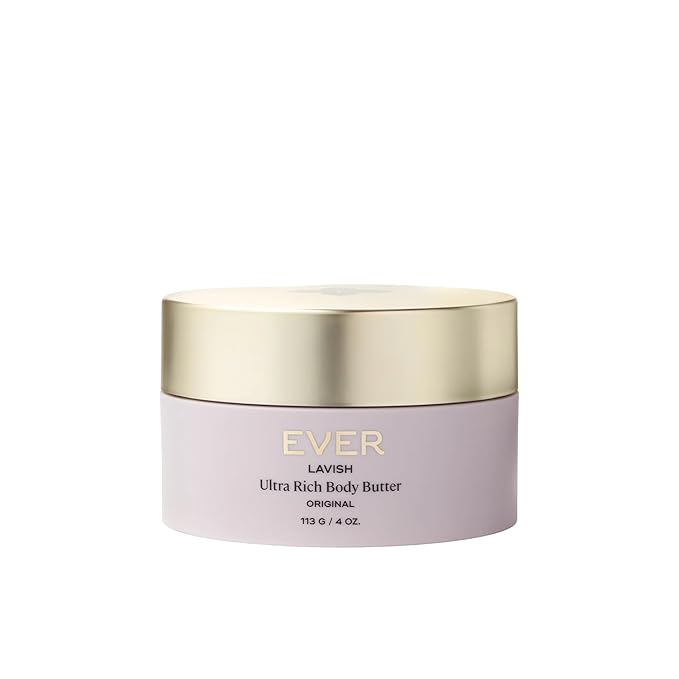 EVER Lavish Ultra Rich Body Butter ? Antioxidant &amp Vitamin-Infused Deep Moisturizing Cream for Softer Firmer Youthful-Looking Skin 4 oz