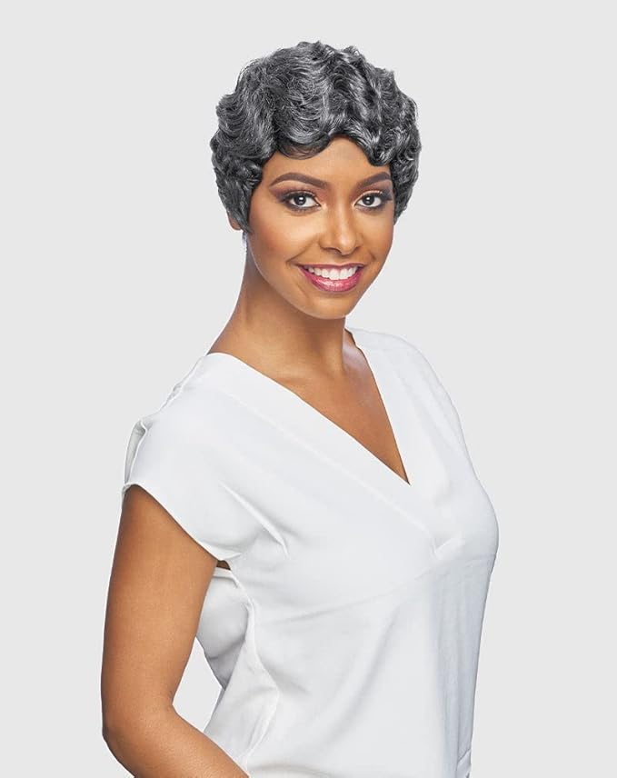 GRETA (SNOW) - VANESSA SYNTHETIC HAIR WIG SHORT WAVY MAMA CURL