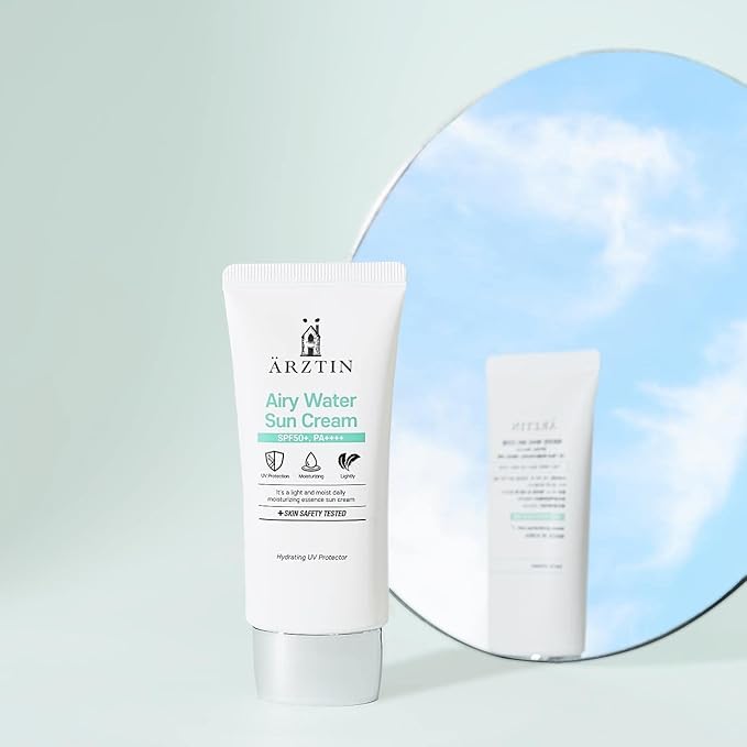 Airy Water SUN Cream SPF50+ PA++++ Lotion Type NO Whitecast Smooth Texture Light Finish Sun Lotion