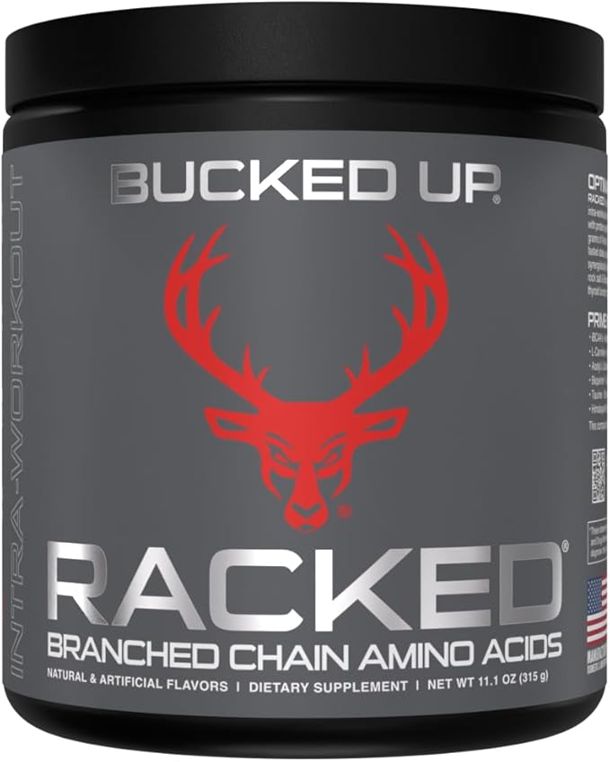 Bucked Up- BCAA RACKED??Branch Chained Amino Acids | L-Carnitine Acetyl L-Carnitine GBB | Post Workout Recovery Protein Synthesis Lean Muscle BCAAs That You Can Feel! 30 Servings (Blood Raz)