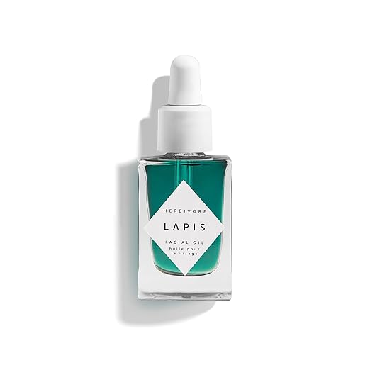 HERBIVORE Lapis Facial Oil | Balances Oil &amp Soothes Redness with Blue Tansy &amp Squalane | Safe for Oily &amp Acne Prone Skin Non-Comedogenic Vegan