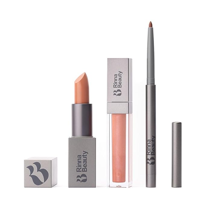 Rinna Beauty Icon Lip Kit - Birthday Suit - All-in-one Lip Kit Includes Lipstick Lip Gloss and Lip Liner - TRUE NUDE look - Vegan Long-lasting Anti-aging &amp Moisturizing Cruelty-Free - 1 each