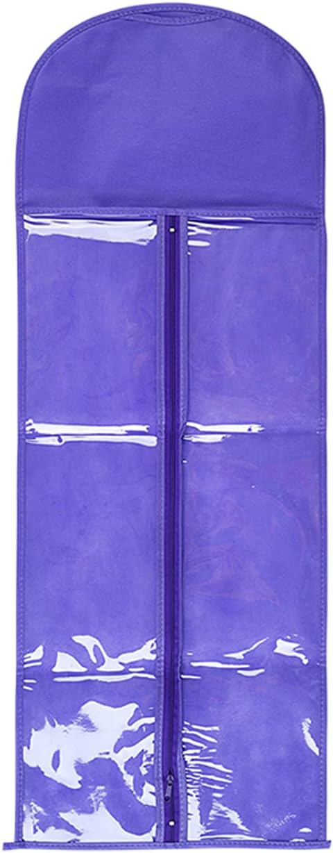 10 Packs 31.5in Extra Long Hair Extensions Storage Bag Folding Wig Bags Dust Proof Wigs Carrier Bags with Strong Zipper for Home Salon Organizer (Light Purple)