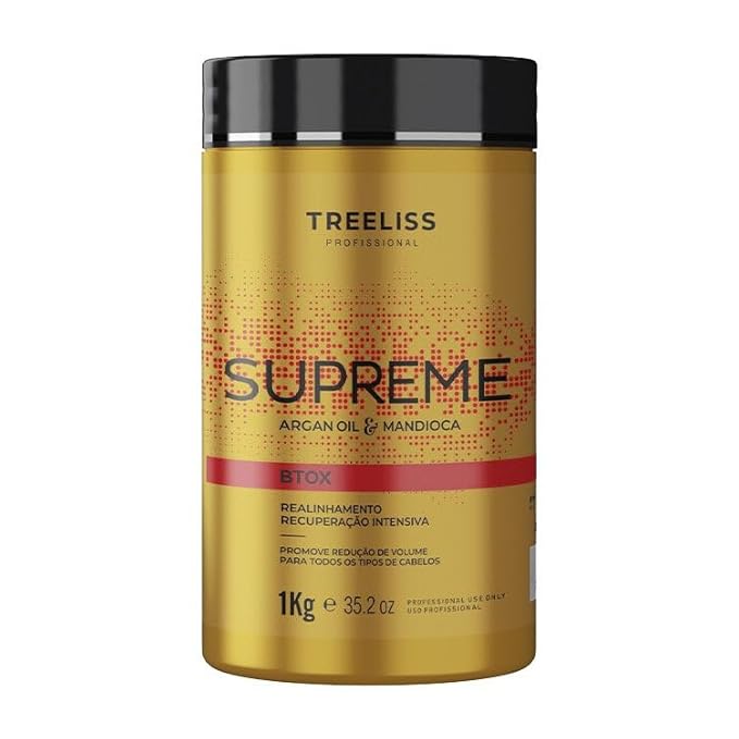 Tree Liss BTOX Mandioca Supreme 1Kg Hair Mask Treatment Frizz Remove Volume Reduce Wave Deep Hydration Nutrition Shine Softness Smoothness