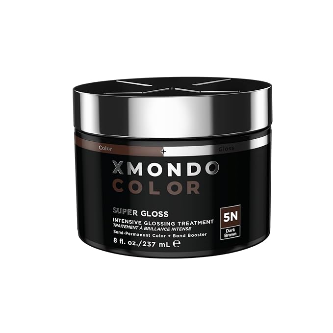 XMONDO Color 5N Dark Brown Color Depositing Mask &amp Glossing Treatment Infused with Bond Boosters for Nourishment Revitalize &amp Repair Vegan Formula 8 Fl Oz