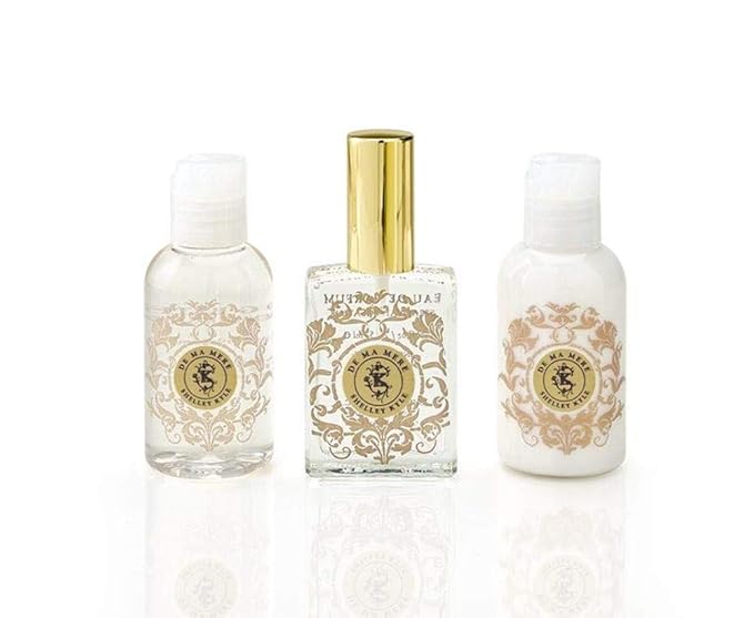 Shelley Kyle De Ma Mere Mini Gift Set Includes Travel Size Perfume Lotion And Shower Gel Packaged in Beautiful Cream and Gold Gift Box with Ribbon