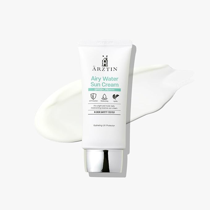 Airy Water SUN Cream SPF50+ PA++++ Lotion Type NO Whitecast Smooth Texture Light Finish Sun Lotion
