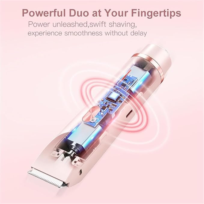 2025 New Razor Bikini Trimmer for Women 2 in 1 Electric Lady Shaver Dual-Head Electric Shaver for Women Painless (Blue)