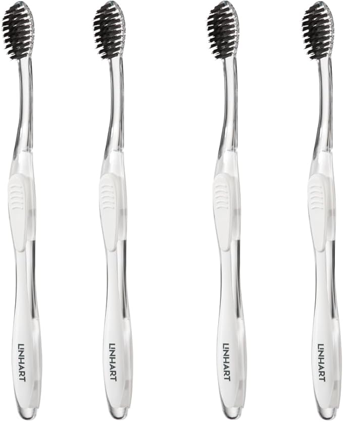 LINHART Extra Soft Toothbrush ? Teeth Whitening Toothbrush with Multi Length Bristles 4 Pack