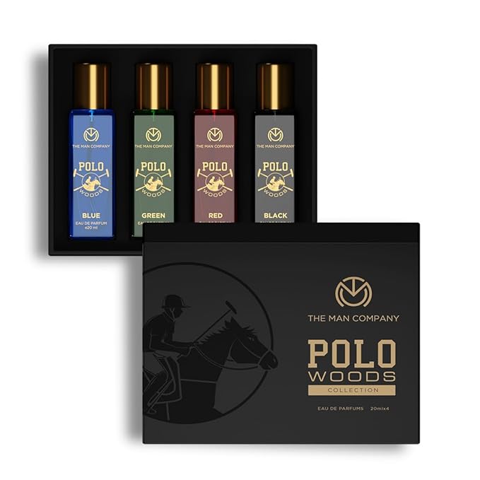 The Man Company Specially Curated Perfume Gift Set For Men Spray - 4X20Ml - Polo Woods Collection | Premium Long-Lasting Fragrance | Luxury Eau De Parfum | Gift Set For Him