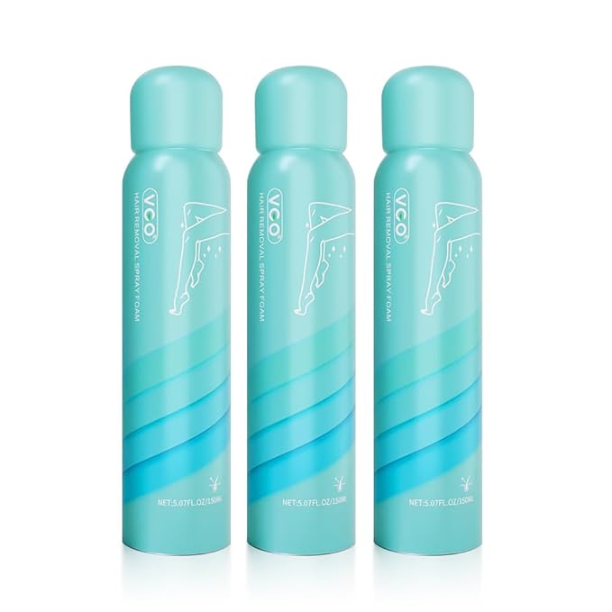 VGO 3 pack Hair Removal Spray Foam Contains Aloe Vera Extract Natural Ingredients Painless Bikini Hair Removal for Women &amp Men Depilatory Cream 15.21FL OZ