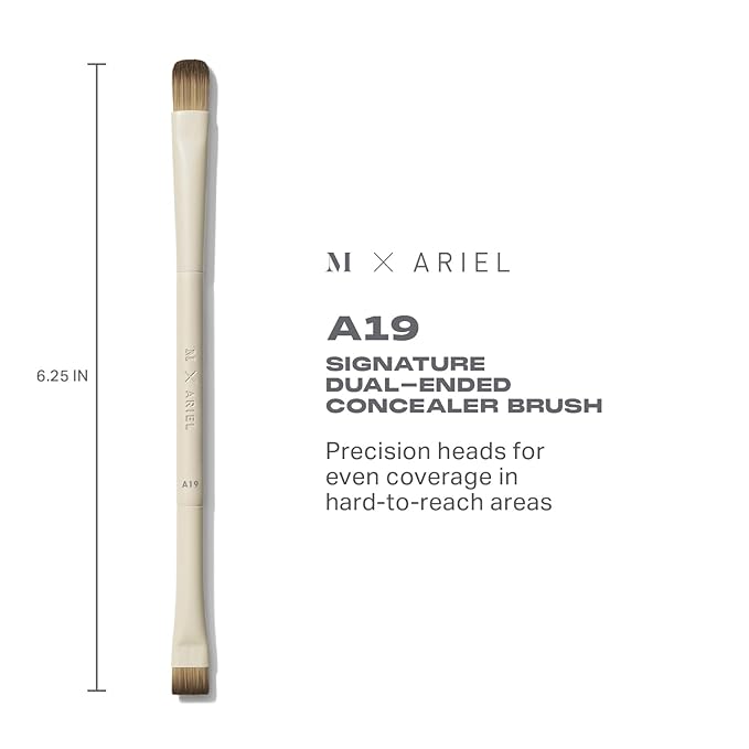 Morphe x Ariel Full Makeup Brush Collection - Includes A24 Foundation A58 Cream Contour A19 Dual-Ended Concealer A14 Precision Setting and A22 Blush Brushes (5 Piece Set)