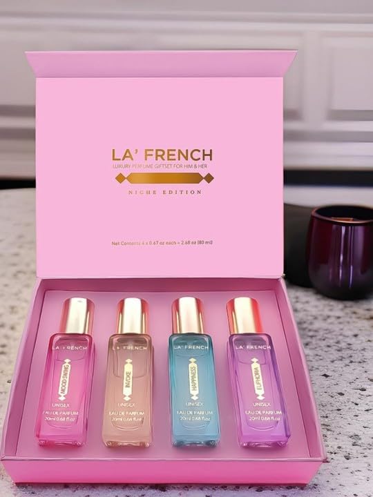 La Frenche Perfume Gift Set for Women 4X20ml - with Mood Swing Euphoria Happiness Invoke - Luxury Perfume Set - Spicy Fresh Long Lasting Fragrance