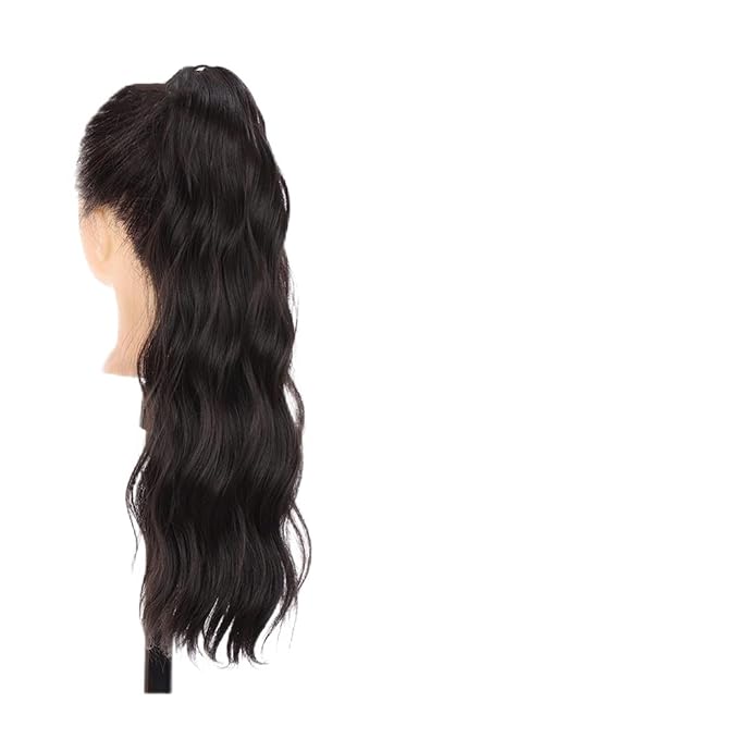 SONGCHAO Fake Hair Bun 1-Pack Long Wavy Claw Clip Ponytail Hair Extension Synthetic Ponytail Extension Ladies Fluffy Black Brown Ponytail Wig Hair Accessories (Color : 05)