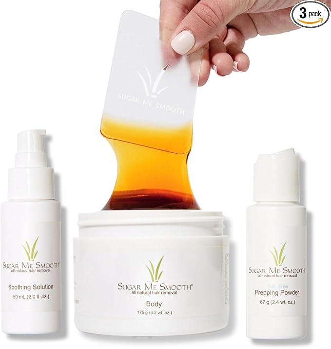 Sugar Me Smooth Body Sugar Wax Kit ? Gentle On Skin And Less Painful Hair Removal In A Simple System No Strips No Heat Water Soluble All-Natural Solution For All Skin &amp Hair Types