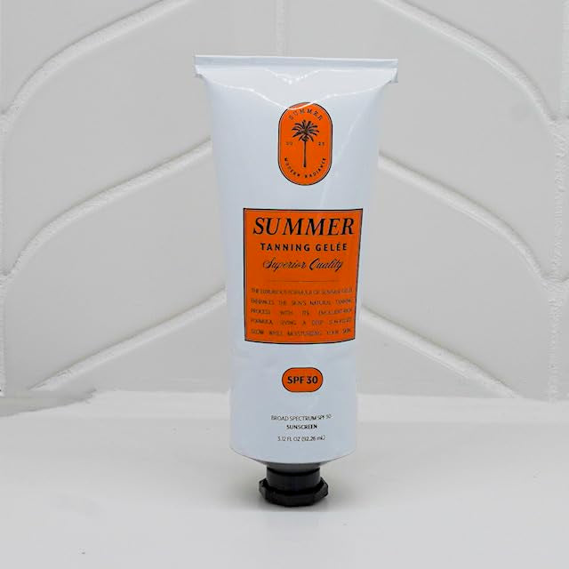 Summer Gel?e Tanning Gel ? SPF 30 Luxury Sun Tan Accelerator ? Hydrating &amp Anti-Aging Formula with UVA/UVB Protection ? Lightweight Silky Gel for a Radiant Sun-Kissed Glow ? 3.12 FL OZ ? USA Mad