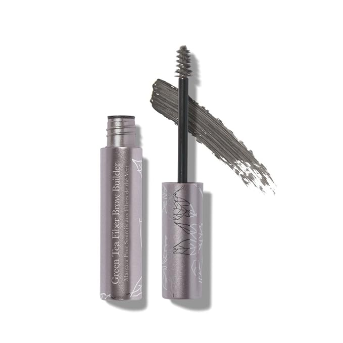 100% PURE Green Tea Fiber Brow Builder 0.16 oz Brow Tint Gel Eyebrow Makeup Define and Sculpt Eyebrows Natural Volume Flawless Brows - Medium Brown