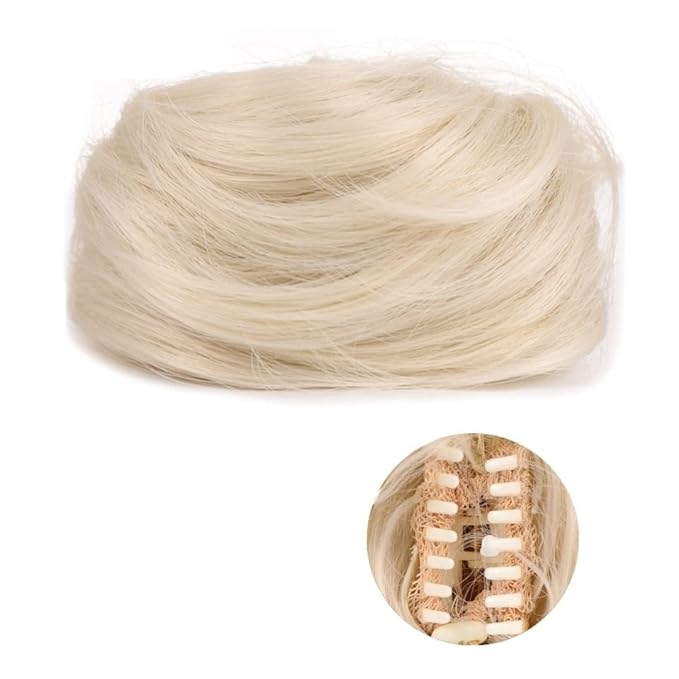messy bun hair piece 1/2 PCS Accessory Updo Hairpieces For Women Girls Mini Claw Synthetic Curly Wavy Hair Bun Extensions Wig Clip in Messy &amp Cat Ears Short bun hair pieces for women ( Color : FB0
