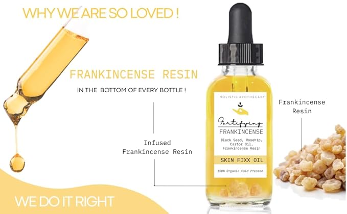Fortifying Frankincense Resin Infused 100% Organic Black Seed Rosehip &amp Castor Oils for Face Miracle Anti-Aging Facial Moisturizer Cold Pressed Oils Natural Serum Skincare Hydrates Skin